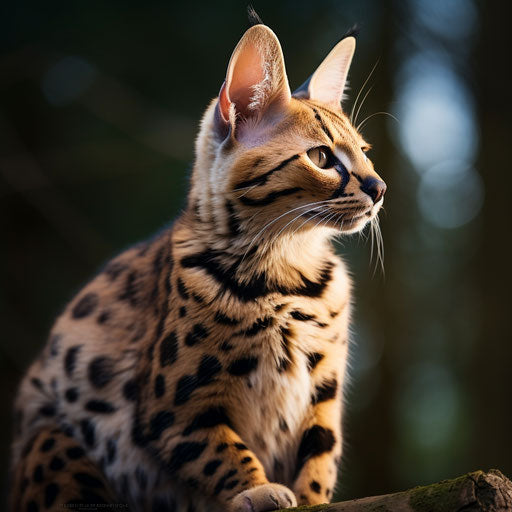 Wild cat in profile view