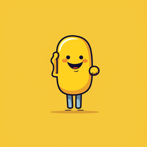 Hand in pocket, happy emoji, ironic style, caffenol, quiet contemplation