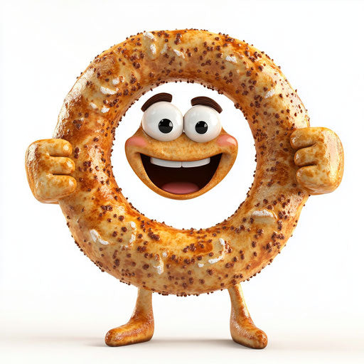 Humorous caricature of a pretzel caricature clipart