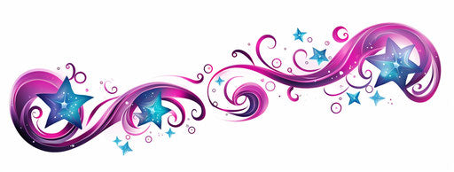 Purple star tattoo design with swirls
