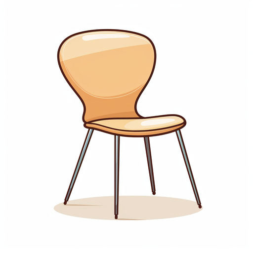 Minimalist chair illustration on white background