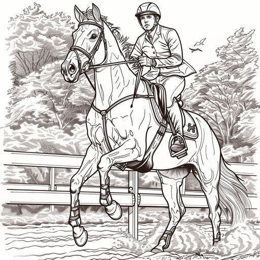 Horse and rider in dressage competition