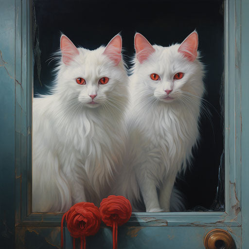 Two white cats