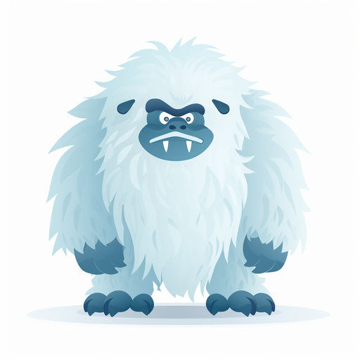 Yeti clipart in minimalist style, on white background