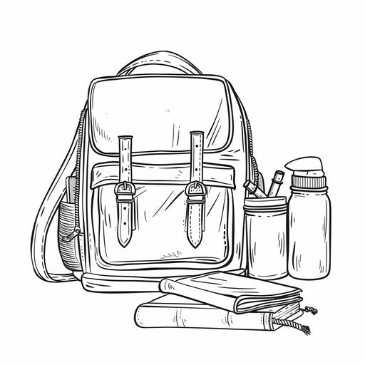 Backpack with lunchbox and thermos