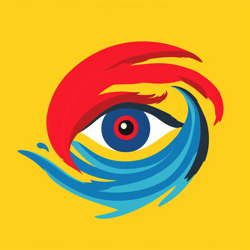 Blue wave and eyes in the eye logo