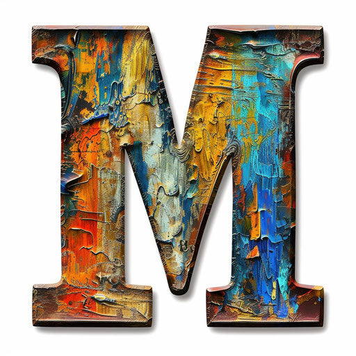 Realistic letter m clipart on white background