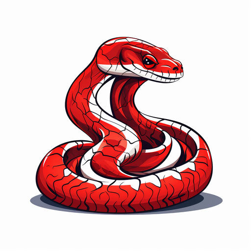 Minimalist cobra illustration on white background