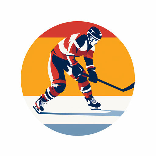 Minimalist style hockey clipart, on white background