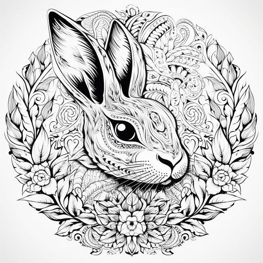 Flowing animal patterns mosaic mandala fabric tattoo