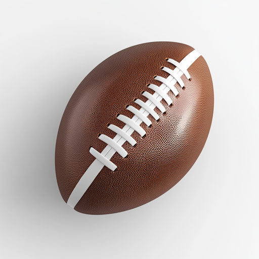 3D football on flat white background, isolated clipart