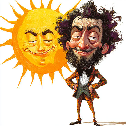 Scalable Alexander Pushkin Caricature Clipart Vectors for Design Flexibility