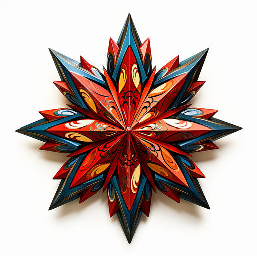 Christmas star clipart in the style of Chiaroscuro Art, on white background