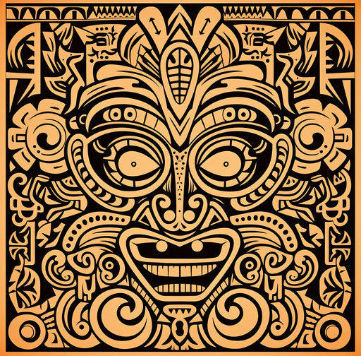 Intricate tribal ornamental design in Maori art style 64:63