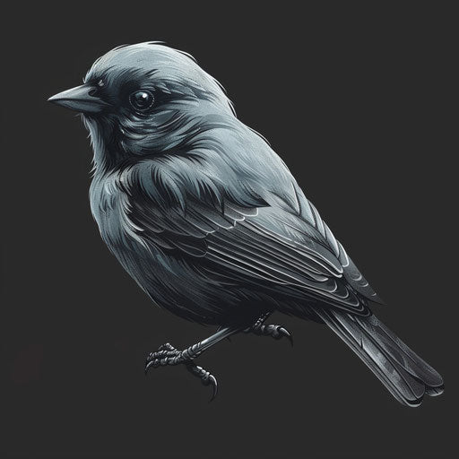 Realistic bird illustration on dark charcoal background
