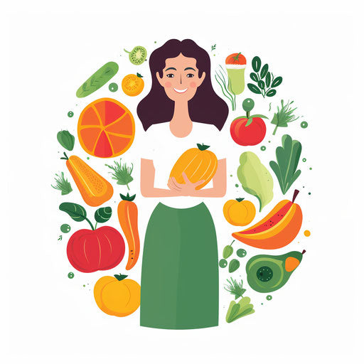 Healthy clipart in minimalist style, on white background