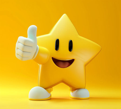 Yellow star showing thumbs up