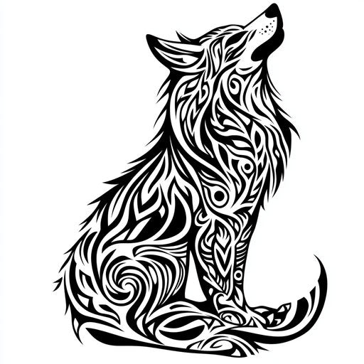 Tribal Wolf Tattoo Tattoo Master Kit