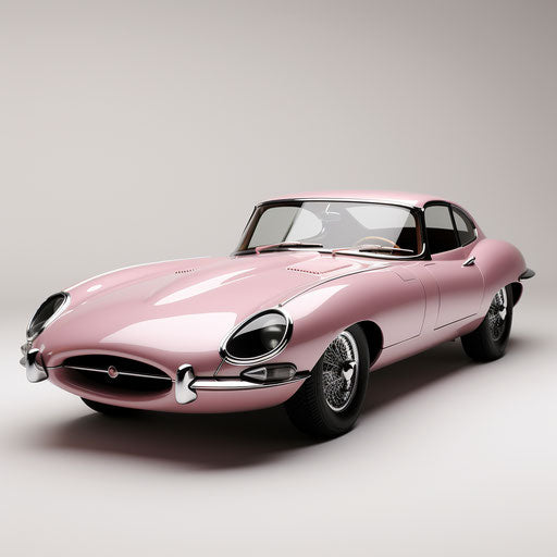 Jaguar e type car Light pink metallic
