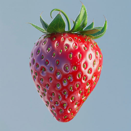 Realistic strawberry illustration on light blue background