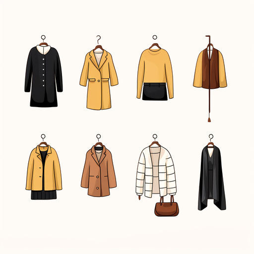 Minimalist style clothes on white background