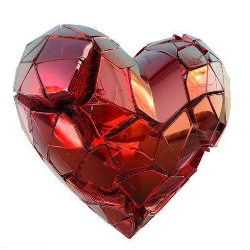 3D broken heart isolated on white in animated gifs