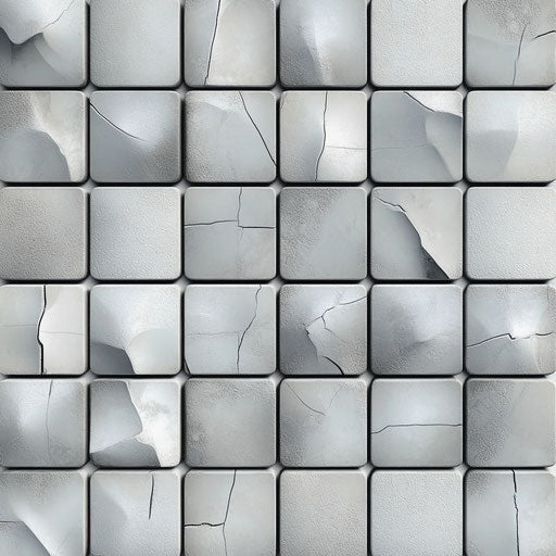 3D Mosaic Tiles in realistic style on flat white background