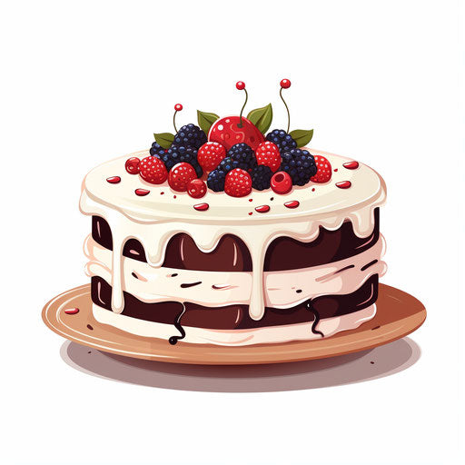Minimalist cake clipart on white background