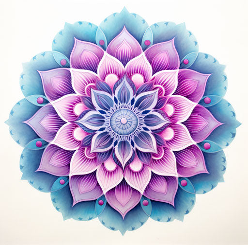 Circular Hindu flower with detailed subtle color variations