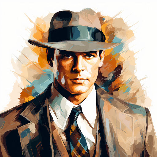 Illustration of detective in the style of Impressionistic Art