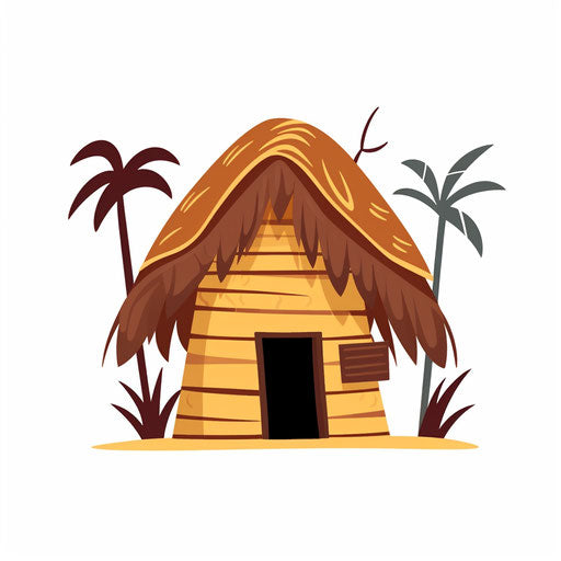 Minimalist hut illustration, on a white background