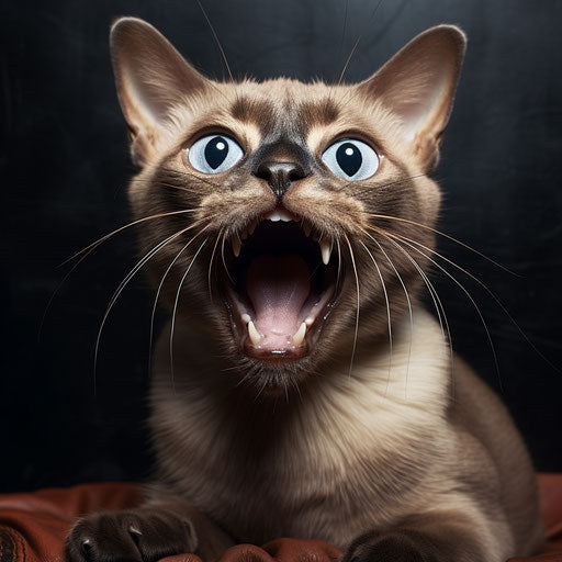Burmese cat meowing