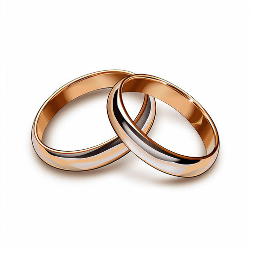Minimalist wedding ring clipart on white background