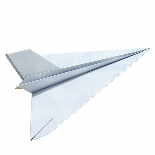 Realistic paper airplane illustration on white background