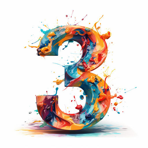 Numbers in Oil painting style