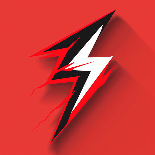 Dynamic team logo with lightning bolt and red background