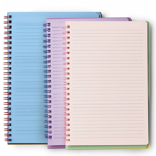 Notebook paper clipart in realistic style on white background