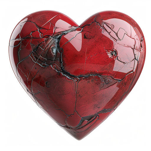 Photo realistic heart clipart in flat white background