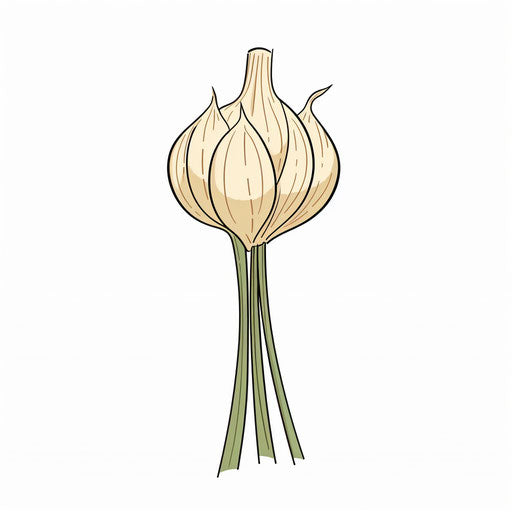 Garlic clipart in the style of Minimalist, on a white background