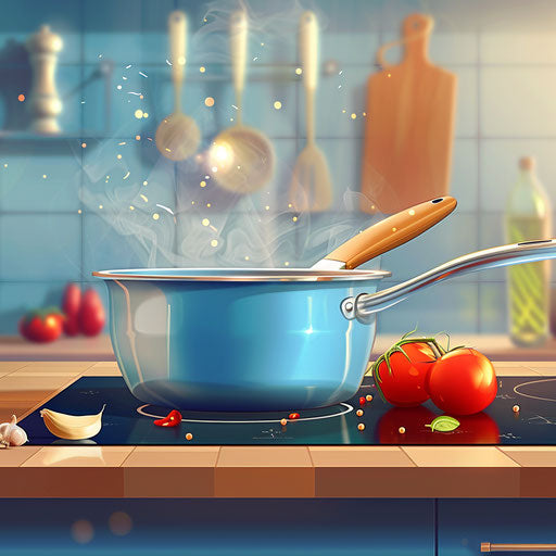 Cooking clipart with flat blue background