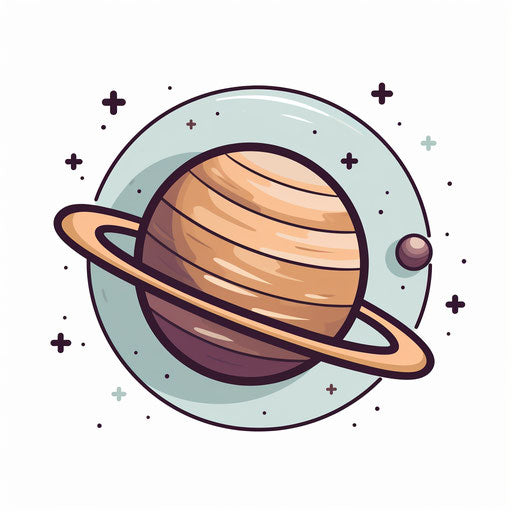 Minimalist style planet on white background