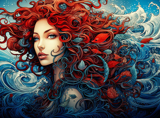 Beautiful woman with hair in shamanic style