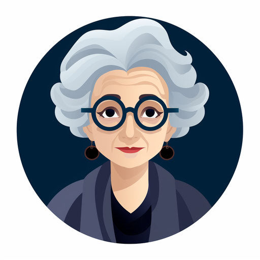 Aunt in minimalist style on white background