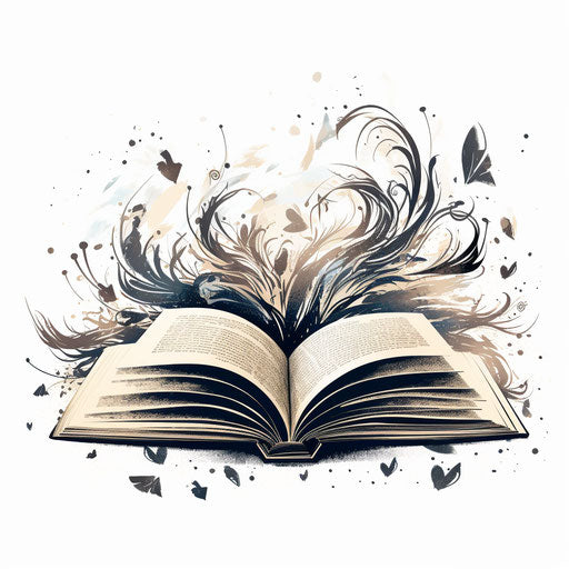 Book illustration in the style of Chiaroscuro Art, on white background