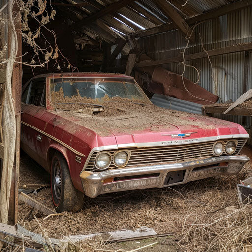 1967 Chevy Bel Air found in barn, waiting for restoration