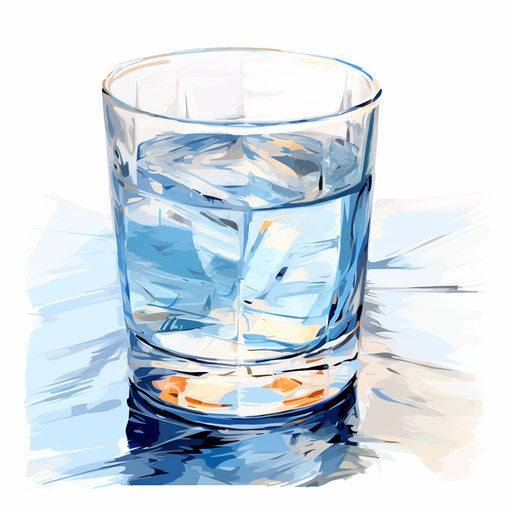 Glass of water in the style of Impressionistic Art