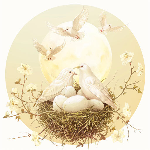 Religious Easter illustration with random flat background
