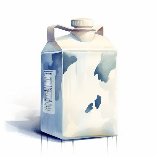 Milk carton clipart in the style of Oil painting