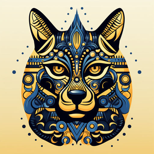 Sphinx in free vector illustration in patterned geometry style