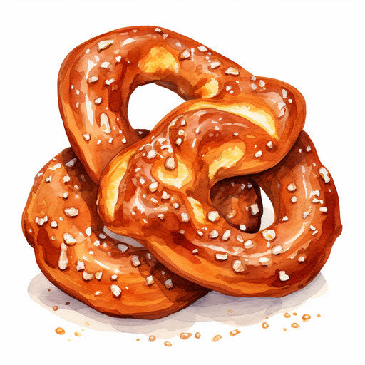 Pretzel clipart in the Impressionistic Art style